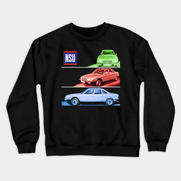 NSU RO80 - brochure Crewneck Sweatshirt by Throwback Motors